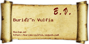 Burián Vulfia névjegykártya